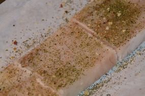 closeup picture of row fish portions