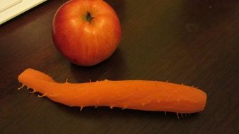 Red apple and orange carrot