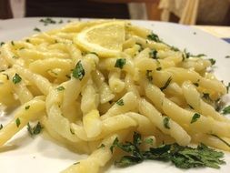 italian pasta noodles with herbs