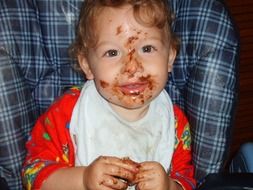 food-stained baby