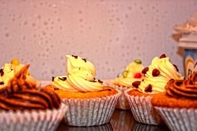colorful cupcakes with frosting