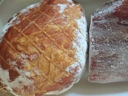 Frozen ham for thawing on the table