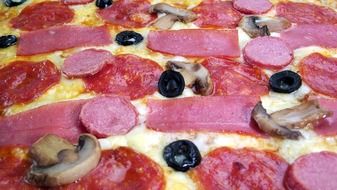 itallian pizza with salami