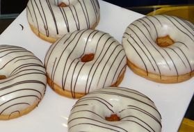 Black and white icing donuts