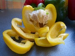 Yellow paprika sliced