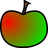 green red healthy apple drawing