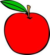 healthy red apple drawing