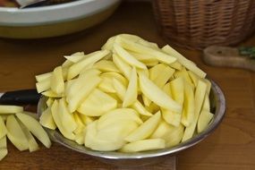 chopped potatoes in a bowl