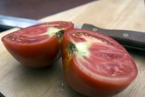 Two halves of tomato