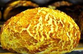 yellow round bread