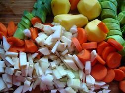 chopped vegetables for soup