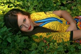 portrait of a girl in a yellow dress