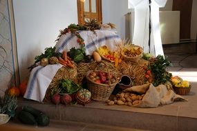 thanksgiving decirstions in a church