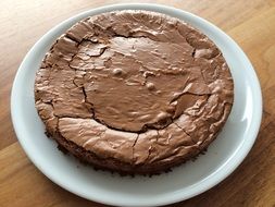 chocolate homemade cake on a plate