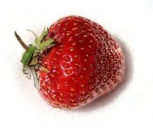 close-up view of strawberry fruit