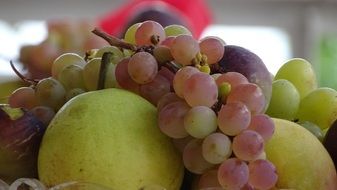 fruits and grapes in pile