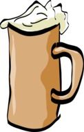 foamy beer in mug, grunge illustration