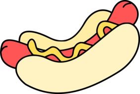 hot dog fast food vector drawing