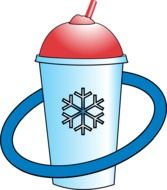 Blue and red cup for cold beverages clipart