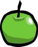 pen drawn green apple