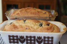Baking bread with blueberries