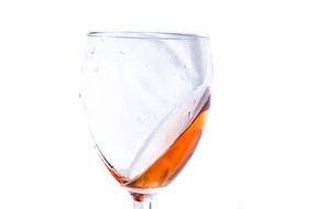 glass with rose wine