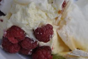 whipped cream with raspberries