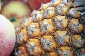 pineapple and apples closeup