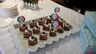 small chocolate cakes on a table, china, Xianyou County