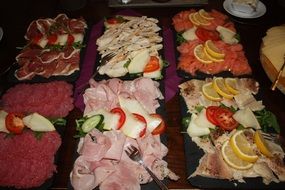 breakfast buffet sausage colorful plate