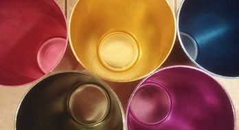 colorful aluminum drinking glasses