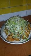 chicken pieces on white plate