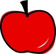 drawing of a red apple on a white background