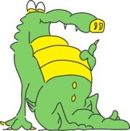 happy full funny vector alligator