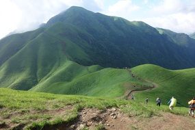 people in wugong mountains