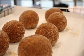 bread dessert balls close-up
