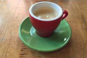 red cup with green saucer