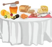 breakfast table drawing
