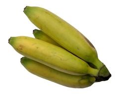 bunch of bananas on white