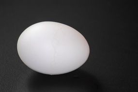 white egg on black durface