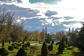 beautiful landscape of green park