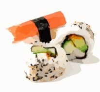 sushi food drawing