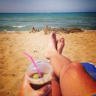 sea beach relaxation the drink