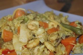 Shrimps in the rice