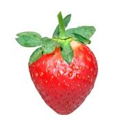 red strawberry fruit on white background