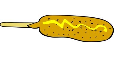 corn dog on stick as a vector drawing