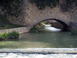 water bridge on river channel landscape