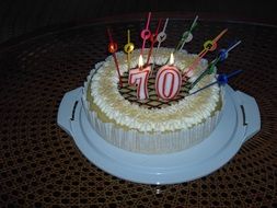 happy birthday cake with candle