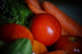 juicy summer vegetables closeup