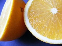 Two halves of an orange